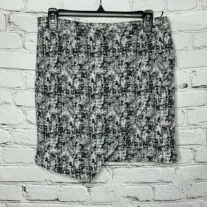 FRNCH Women’s Black/White Faux Wrapped Textured Skirt Women’s size Medium